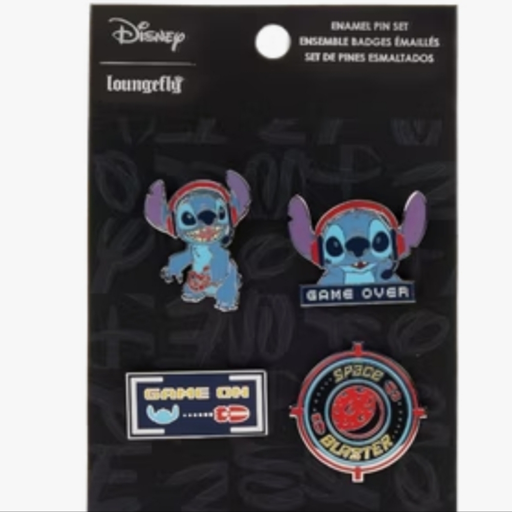 Loungefly Stitch Gamer Enamel Pin Set